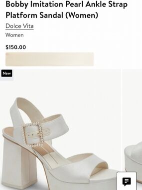 Dolce Vita Women's Pearl-Embellished Cream Sandals